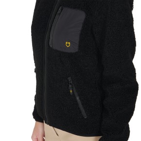 Equestro Damen Teddy Fleece Jacke Schwarz