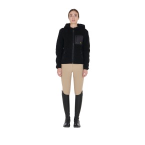 Equestro Damen Teddy Fleece Jacke Schwarz