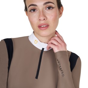 Equestro Damen Turniershirt Slim Fit Walnut
