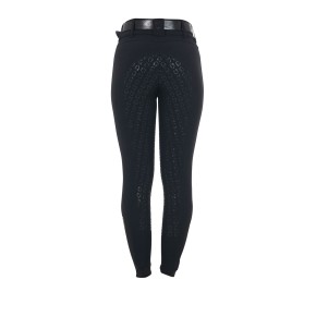 Equestro Damen Reithose Highwaist mit Vollgrip - schwarz