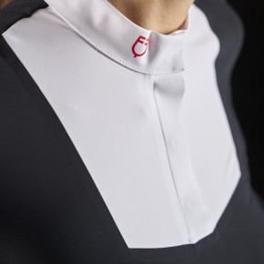 Equestro RIDERTECH Damen Turniershirt - weiß/schwarz S