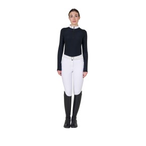 Equestro Damen Turniershirt mit Mesh Ärmeln Schwarz