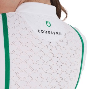 Equestro Damen Turniershirt perforiert - weiß/grün