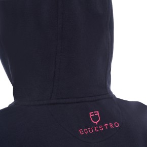 Equestro Damen Logo Hoodie - navy/pink XS