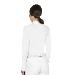 Equestro Damen Turniershirt mit Mesh Einsätzen - Weiß