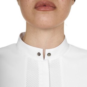 Equestro Damen Turniershirt mit Mesh Einsätzen - Weiß