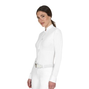 Equestro Damen Turniershirt mit Mesh Einsätzen - Weiß