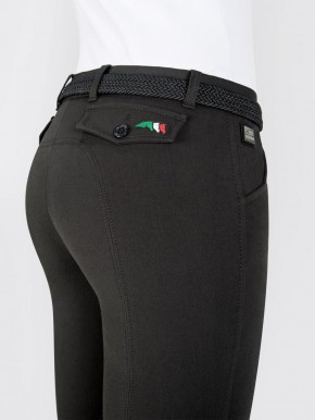 Equiline Stoffknie Damen Reithose Boston Schwarz 38 (IT 42)