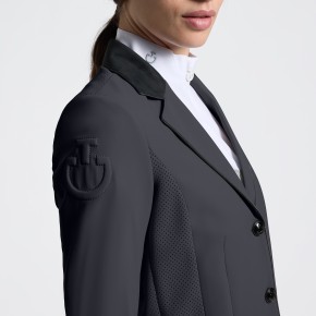Cavalleria Toscana Damen Turnierjacket Halb Perforiert Charcoal