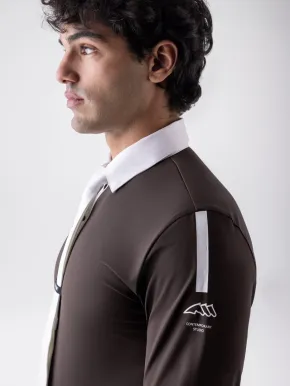 Equiline Herren Turniershirt EQCamic langarm weiß