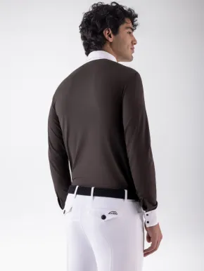 Equiline Herren Turniershirt EQCamic langarm weiß