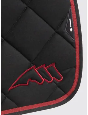 Equiline Dressur Schabracke EQ Chroma mit Fliegenmütze Schwarz/Rot