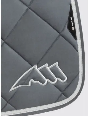 Equiline Dressur Schabracke EQ Chroma mit Fliegenmütze Grau/Weiß