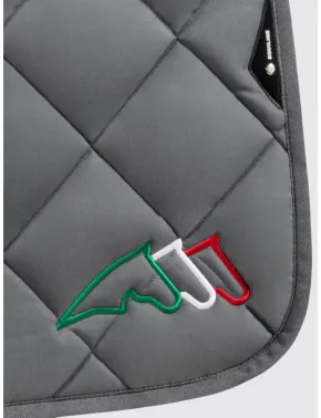 Equiline Dressur Schabracke EQ Tricolore mit Fliegenmütze Grau