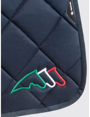 Equiline Dressur Schabracke EQ Tricolore mit Fliegenmütze Blau