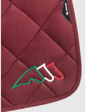 Equiline Dressur Schabracke EQ Tricolore mit Fliegenmütze Bordeaux