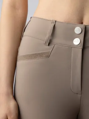 Equiline Damen Kniegrip Reithose Highwaist Crystalek taupe 38 (IT 42)