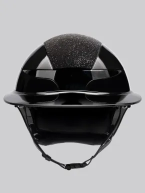 Equiline Reithelm Xanto Sonnen-Visier Schwarz Glänzend Top Swarovski