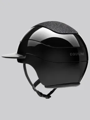 Equiline Reithelm Xanto Sonnen-Visier Schwarz Glänzend Top Swarovski