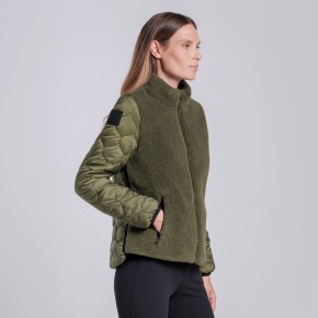 Cavalleria Toscana Damen Teddyfleece-Jacke Winter Moos