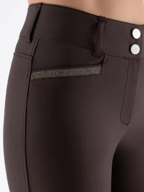 Equiline Damen Vollgrip Reithose Highwaist Eqcrystalef Coffee Bean