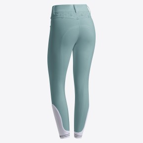 Cavalleria Toscana Damen Reithose Kniegrip mit gesticktem Logo light teal green