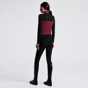 Cavalleria Toscana Technical Wool Training Polo Damen Bordeaux Black