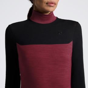Cavalleria Toscana Technical Wool Training Polo Damen Bordeaux Black