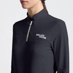 Cavalleria Toscana Damen Trainingsshirt Langarm Charcoal