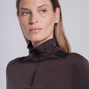 Cavalleria Toscana Damen Langarm Trainingsshirt Espresso