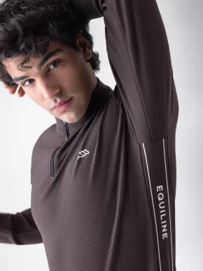 Equiline Herren Trainingsshirt langarm EQCagli Coffee Bean