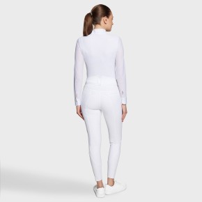Samshield Damen Vollgrip Reithose Highwaist Claranova Weiß