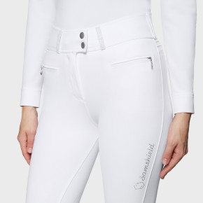 Samshield Damen Kniegrip Reithose Highwaist Claranova Weiß