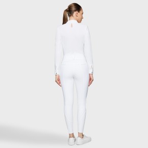 Samshield Damen Kniegrip Reithose Highwaist Claranova Weiß