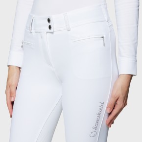 Samshield Damen Vollgrip Reithose Highwaist Clara Premium weiß