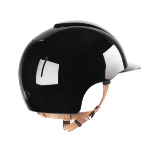 KEP Reithelm Cromo Smart Polish- glänzend m Inlay schwarz / brauner Kinnriemen 56M