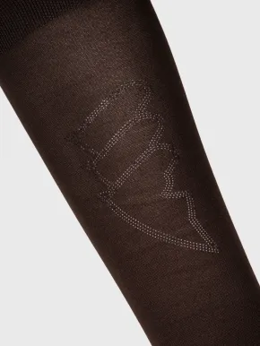 Equiline Damen Reitsocken EQGlosy Coffee Bean 39/42