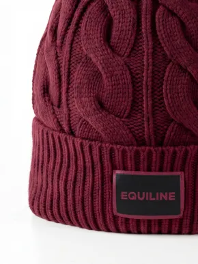 Equiline Damen Strickmütze mit Bommel EQGat Alpine Plum