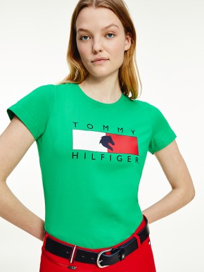 Tommy Hilfiger Equestrian Damen T-Shirt Grün XS