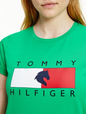 Tommy Hilfiger Equestrian Damen T-Shirt Grün XS