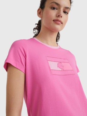 Tommy Hilfiger Equestrian Damen T-shirt rundhals radiant pink M