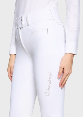 Samshield Damen Reithose Vollgrip Highwaist Claranova Weiß 40 (FR 38)