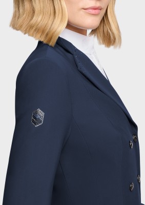 Samshield Damen Frack Crystal Rain – Damen Dressurfrack mit Swarovski® Kristallen Navy