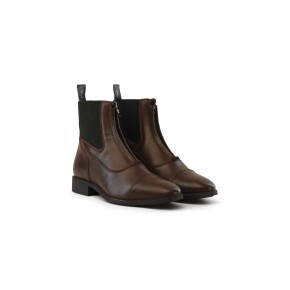Dyon Stiefelette mit Frontreißverschluss aus Leder Braun