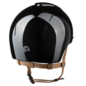 KEP Reithelm Smart Nova Silver Star schwarz metal polish / beiger Kinnriemen