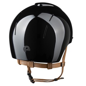 KEP Reithelm Smart Nova Star schwarz metal polish / beiger Kinnriemen