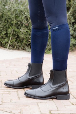 Dyon Stiefelette mit Frontreißverschluss aus Leder Schwarz